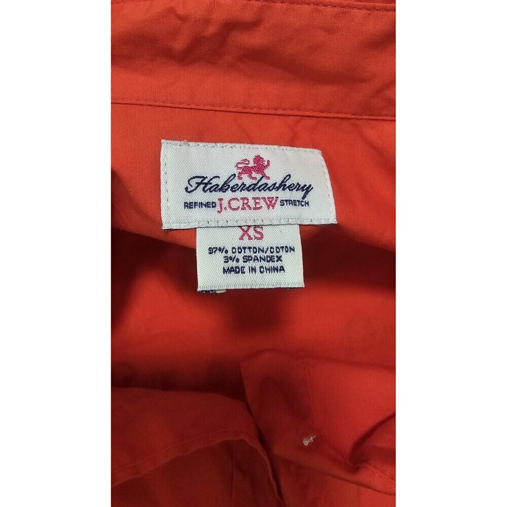 Woman J. Crew Haberdashery Refined Stretch Button Cotton Blend Shirt XS Orange - Picture 7 of 9
